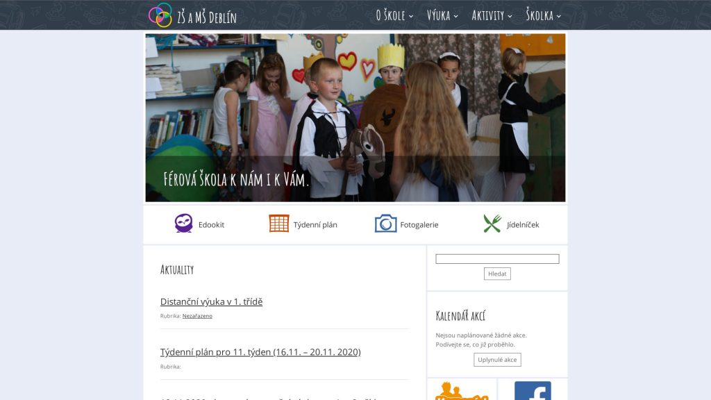 Přístupné webové stránky: Základní škola a Mateřská škola Deblín