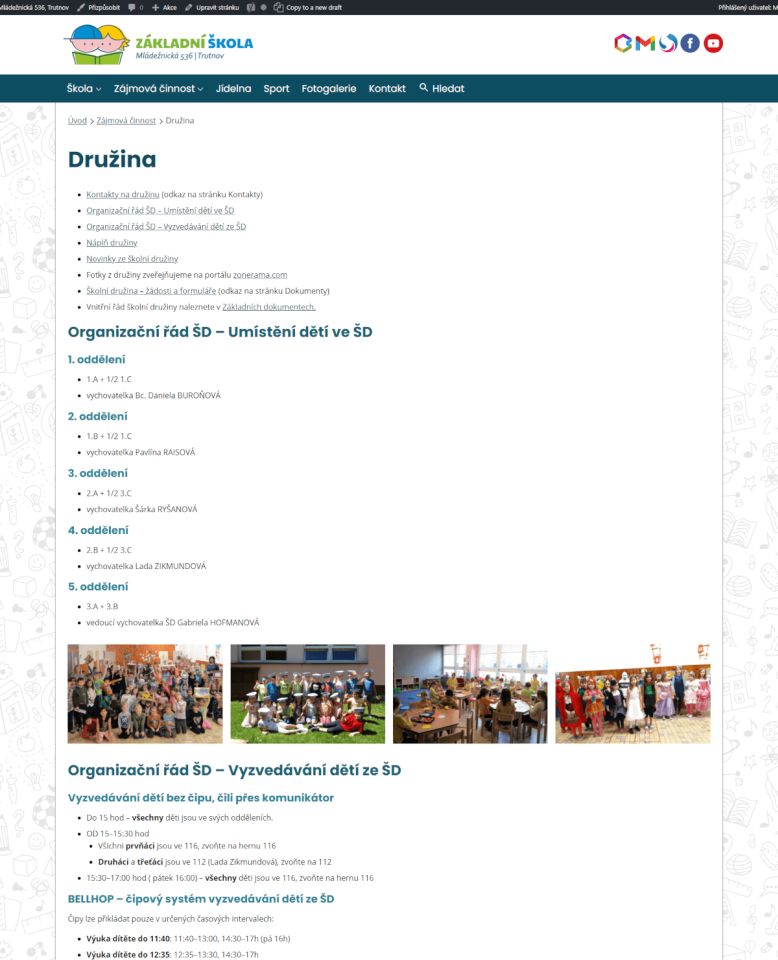 Page of After-school Care Centre, new web