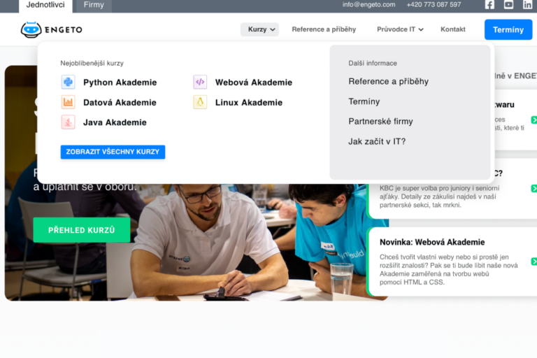 Před nedávnem jsme pro našeho klienta Engeto dělali zajímavé řešení. Vytvořili jsme menu na míru bez použití JavaScriptu